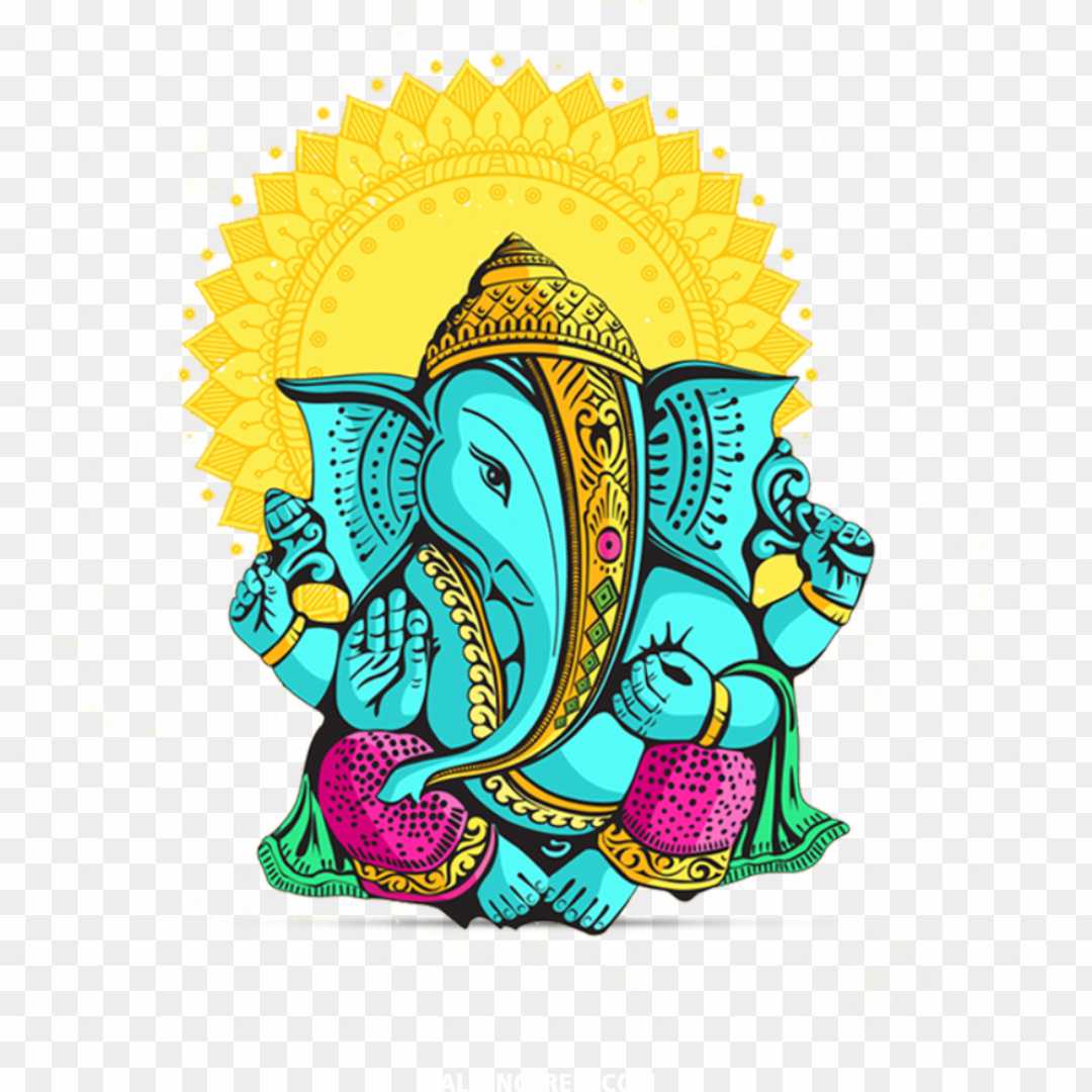 Ganesha Logo Splash Illustration AI Generative 29749283 PNG