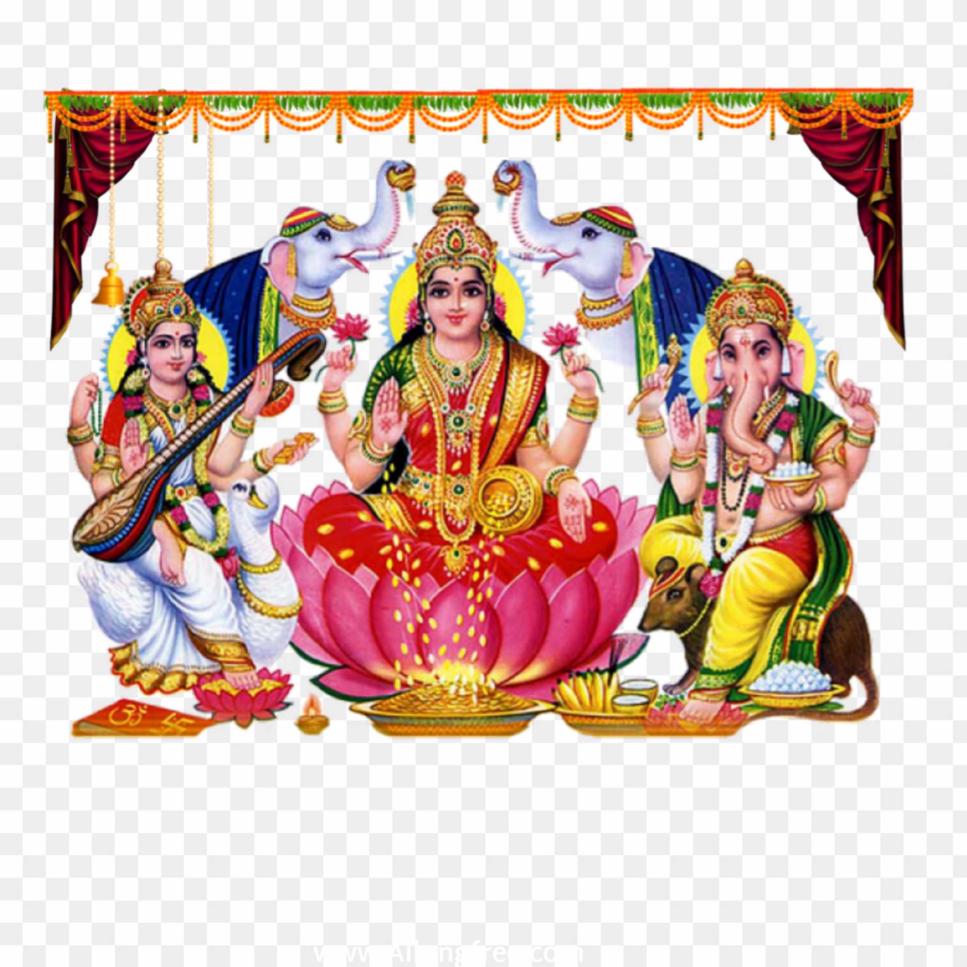 Ganesh Lakshmi Saraswati God PNG transferment images