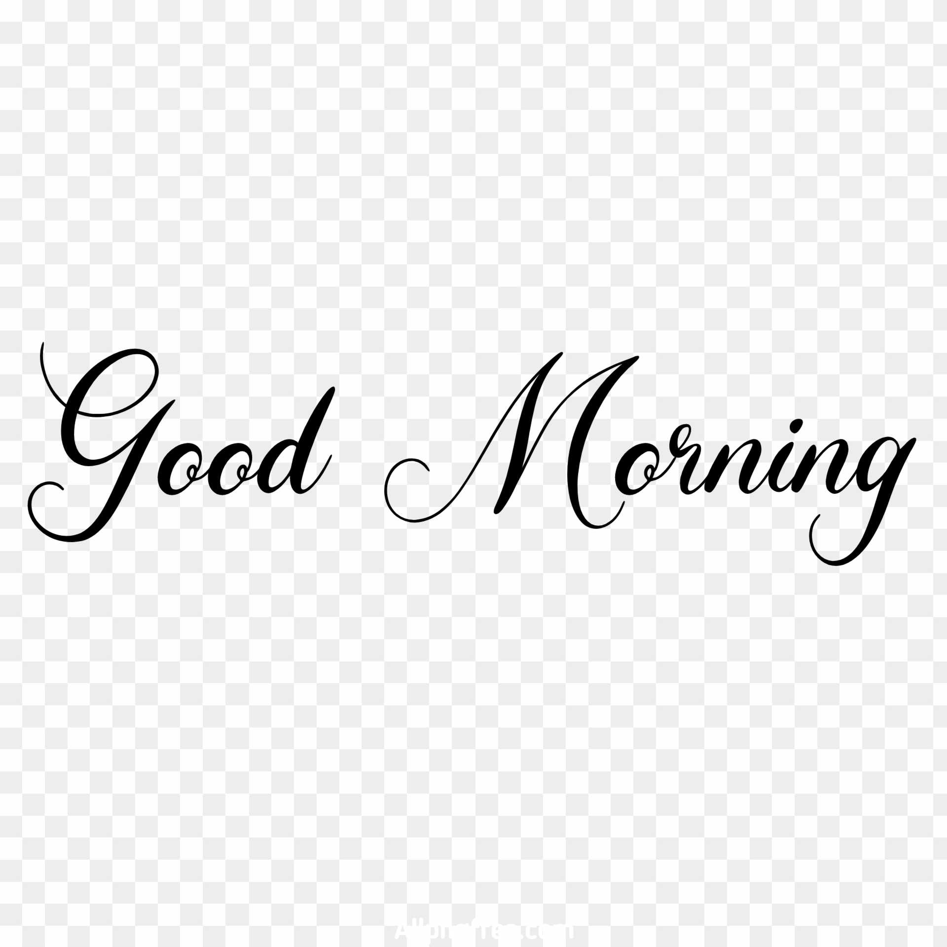 Good morning in English handwriting PNG images