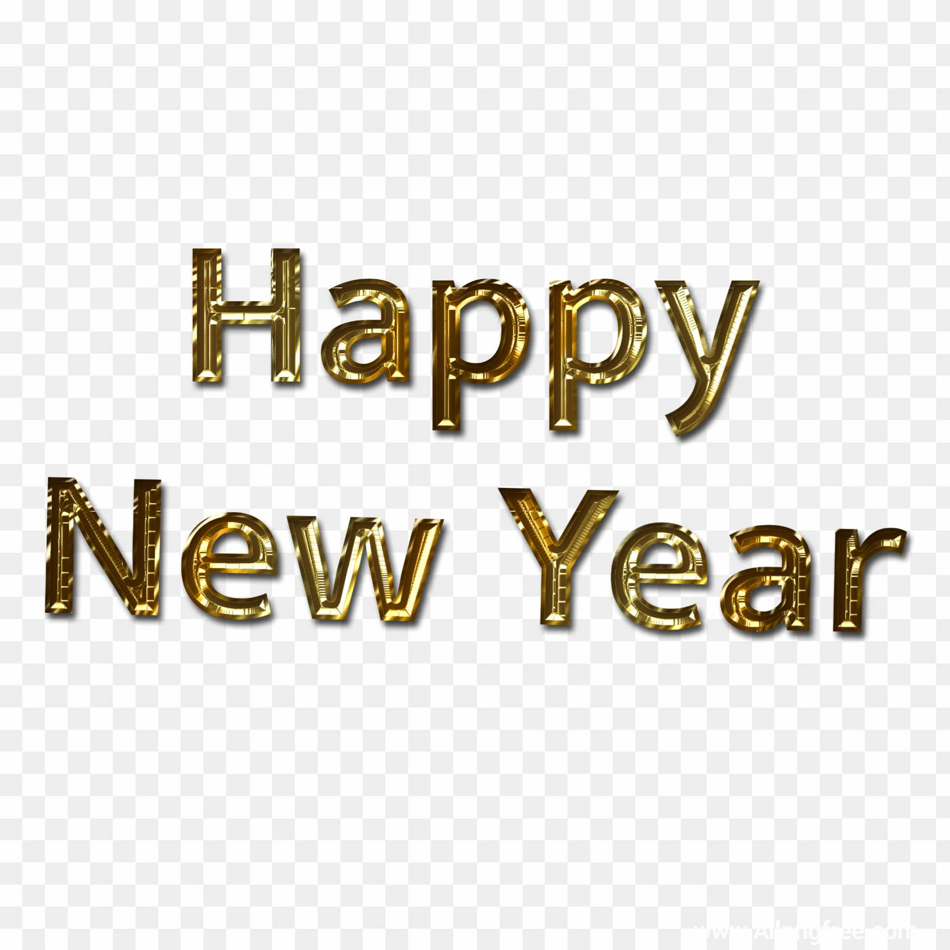 Happy New year golden text PNG images