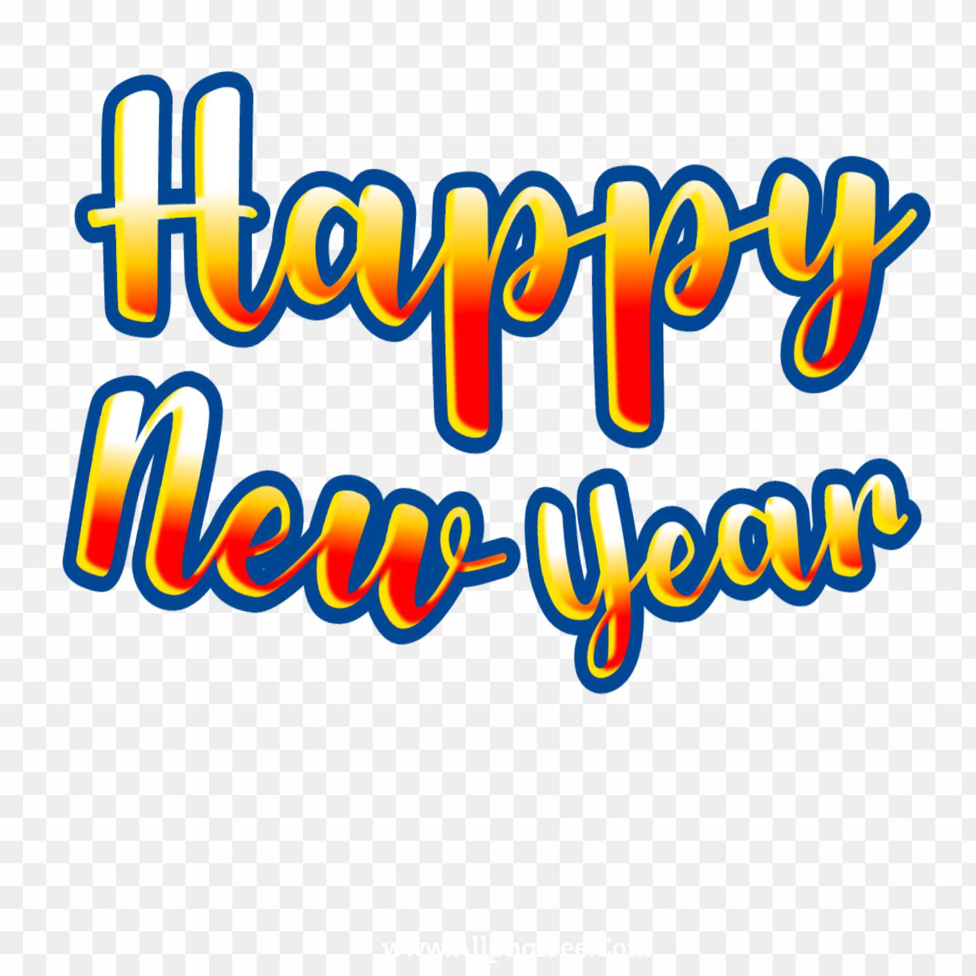 Happy New Year Text Design Vector PNG vector in SVG, PDF, AI, CDR format