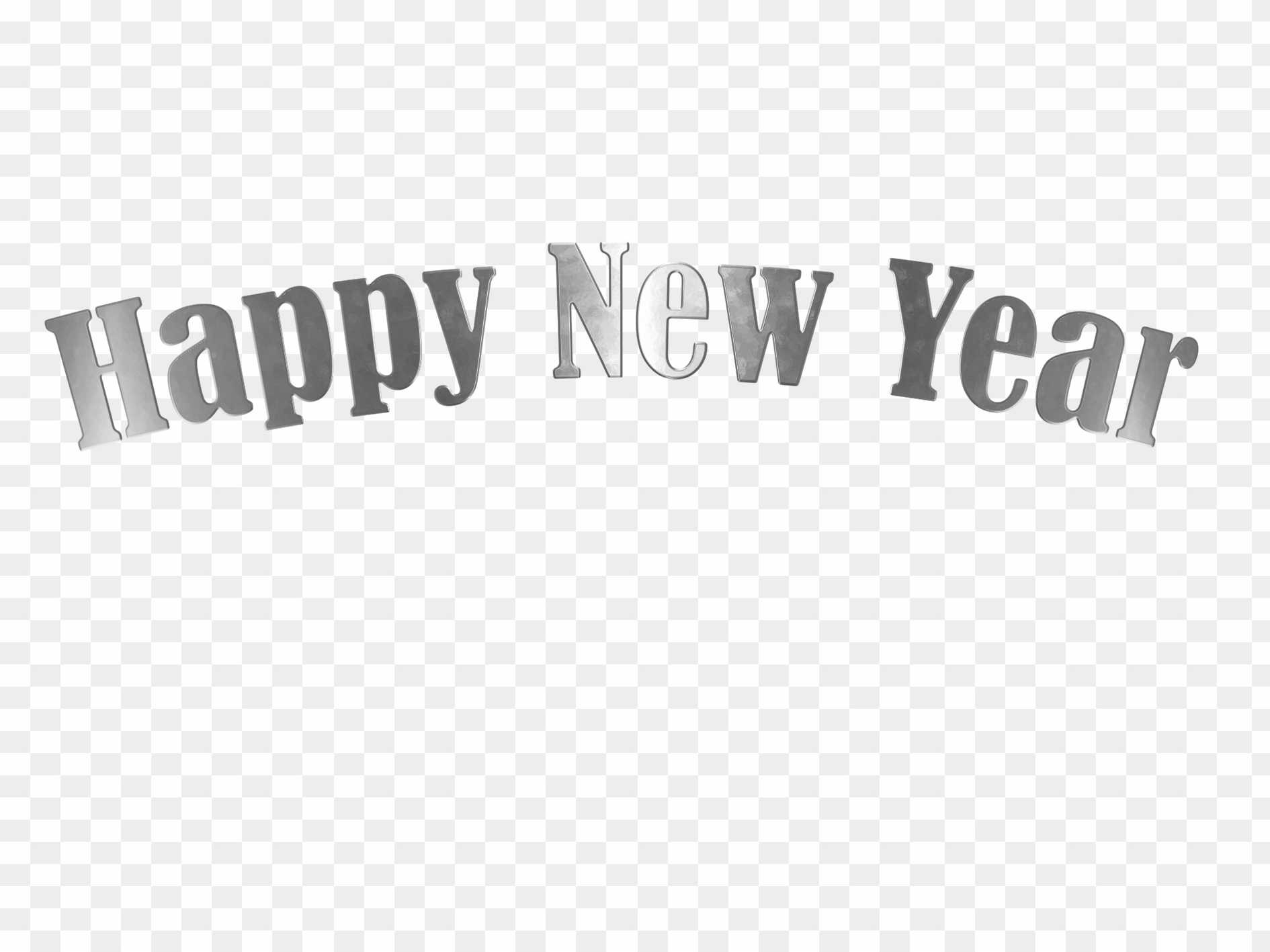 happy new year stylish png download_happy new year silver text png