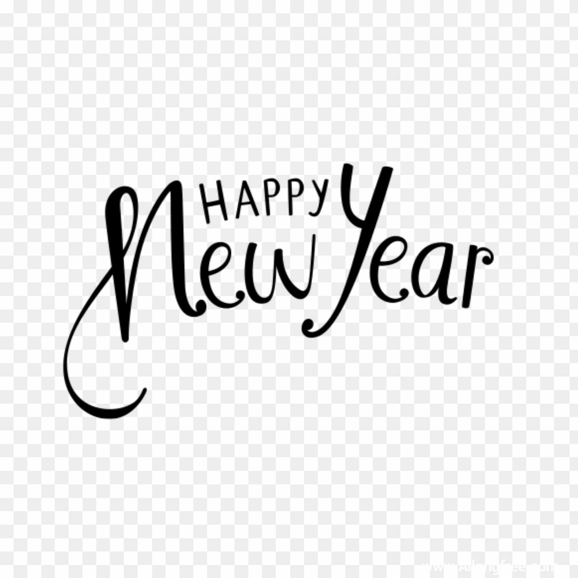 Happy New year stylish text PNG images
