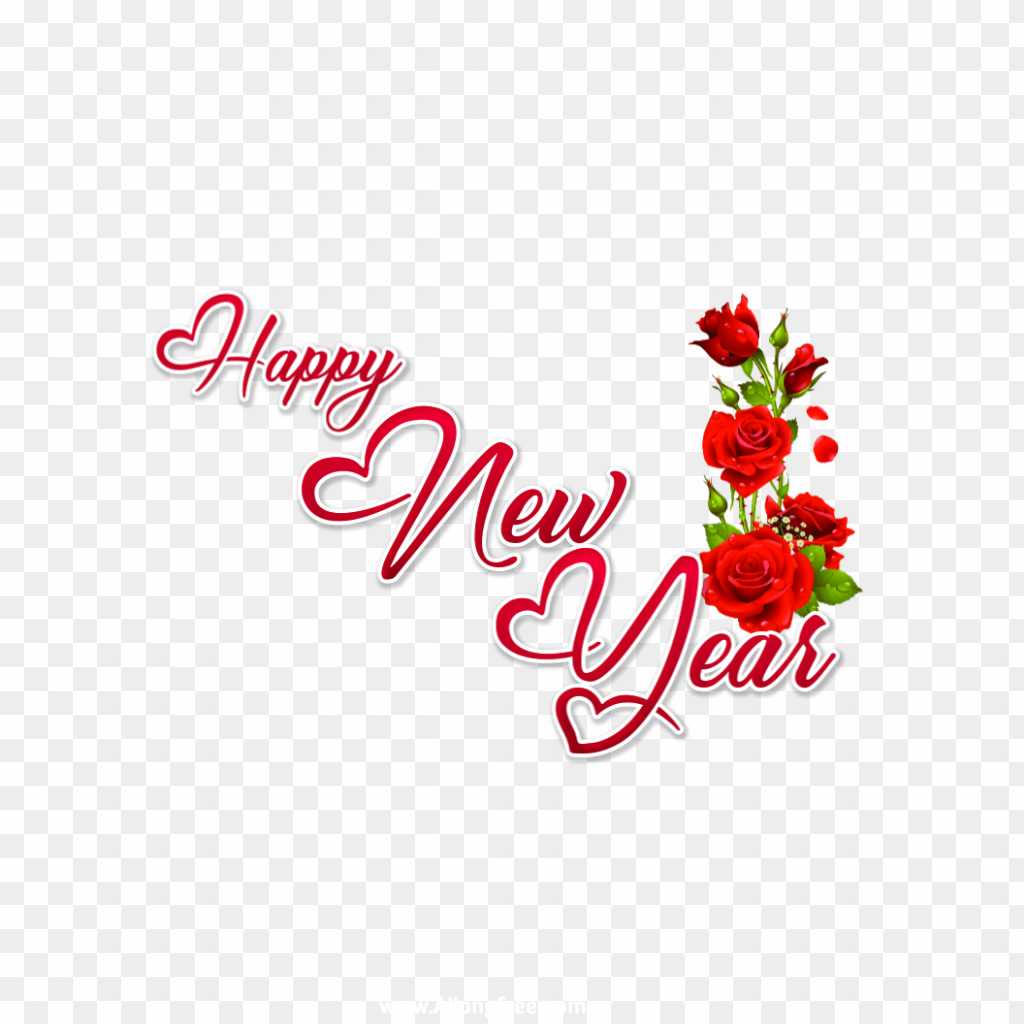 Happy New year text png transparent image 