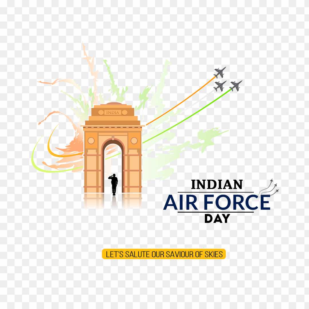 Indian Air force Day banner editing png images 