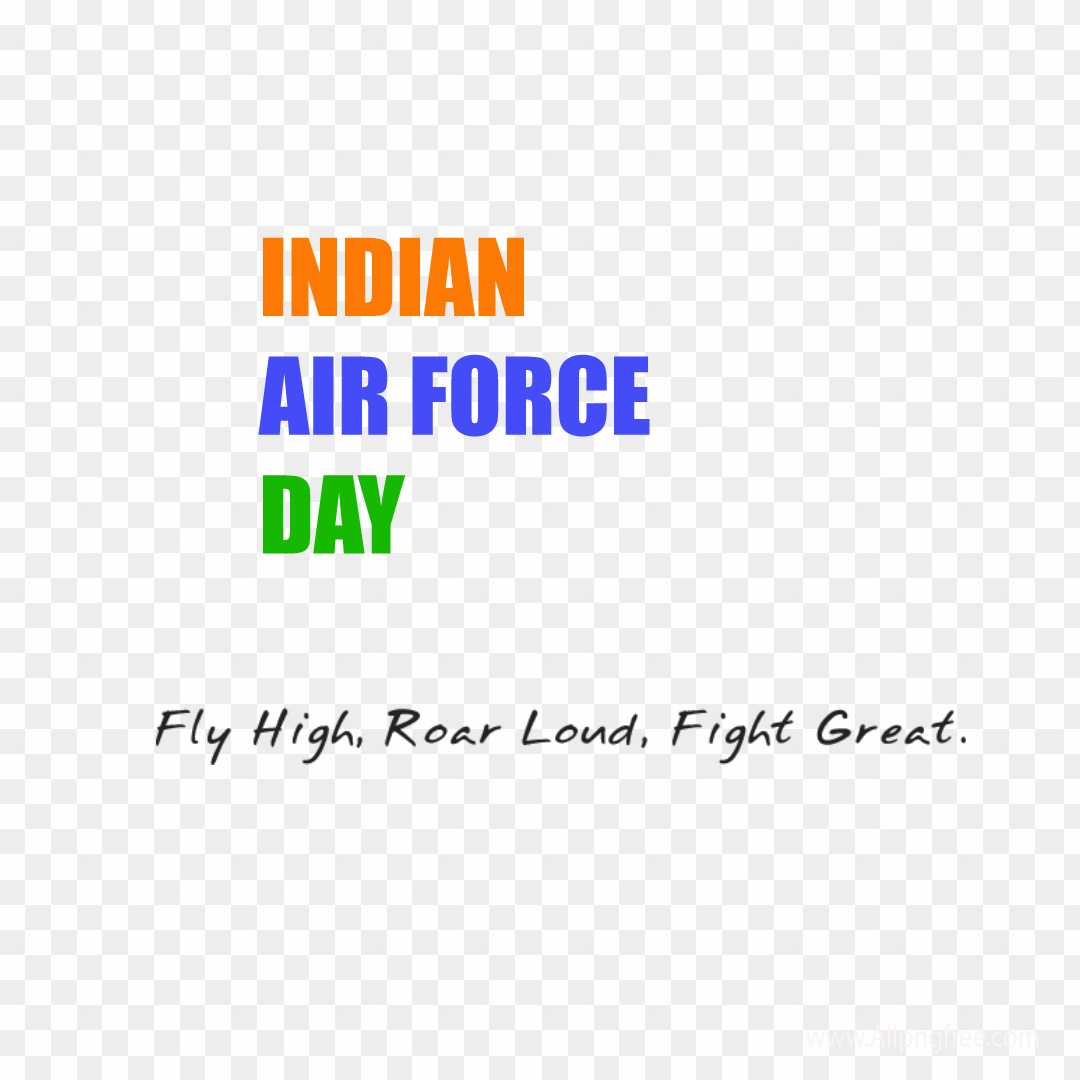 Indian Air force Day text PNG 