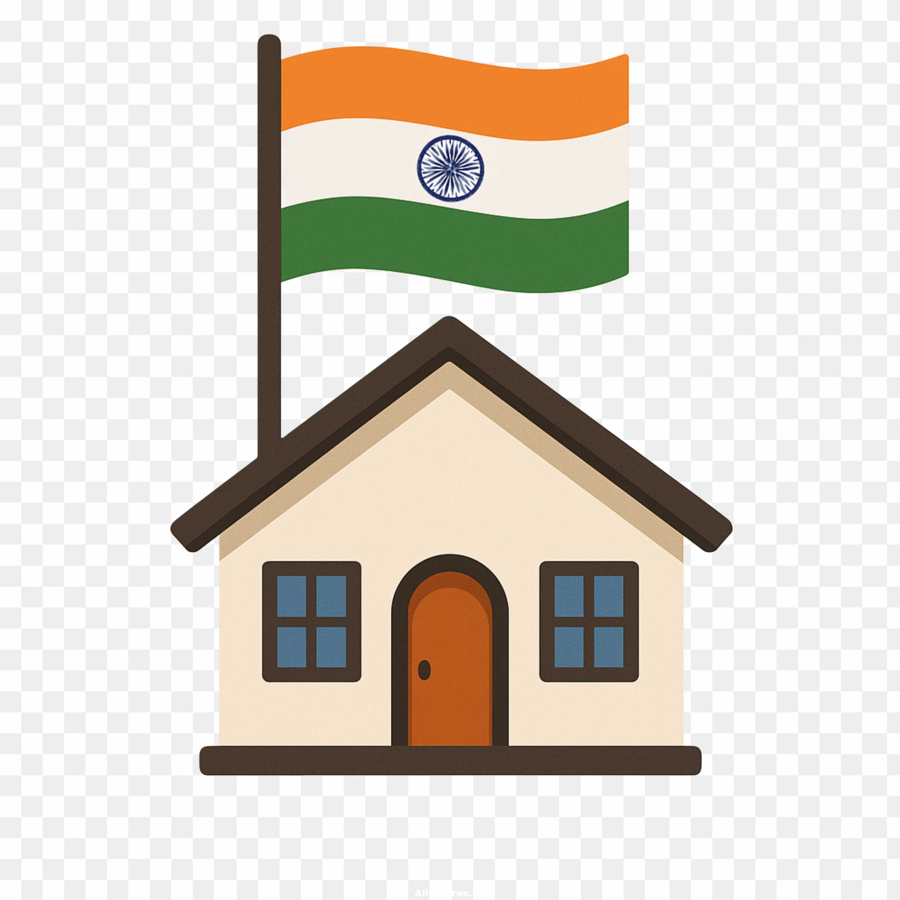 Indian Flag on House PNG - Har Ghar Tiranga Campaign (Free)