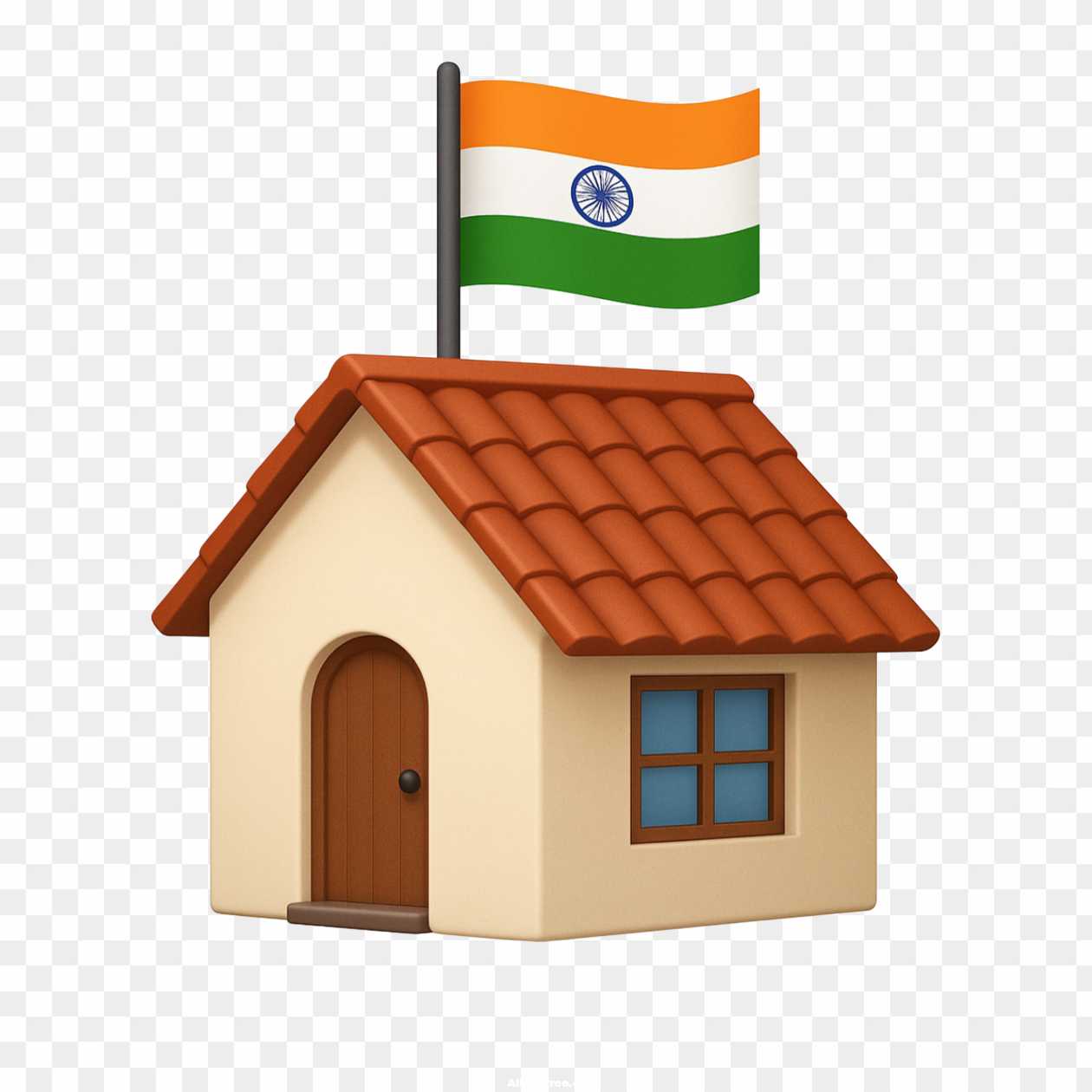 Indian Flag on House PNG – Har Ghar Tiranga Free Download