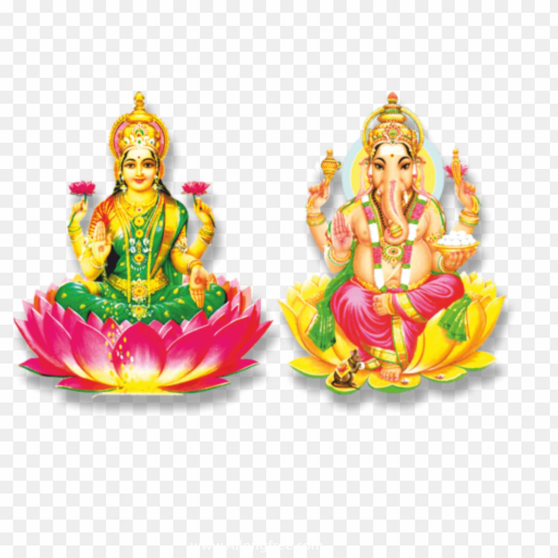 Lakshmi and Ganesh god Diwali PNG images