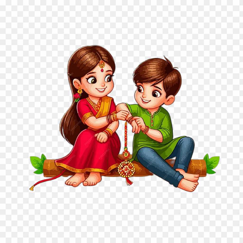 Raksha Bandhan brother sister PNG image download