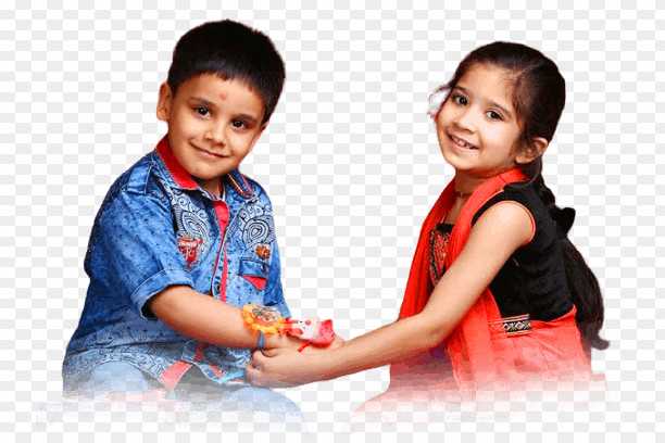 Raksha Bandhan cute brother and sister png transparent image download free 