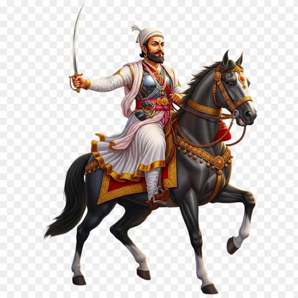Shivaji Maharaj Riding Horse PNG | High-Quality Warrior Image Download