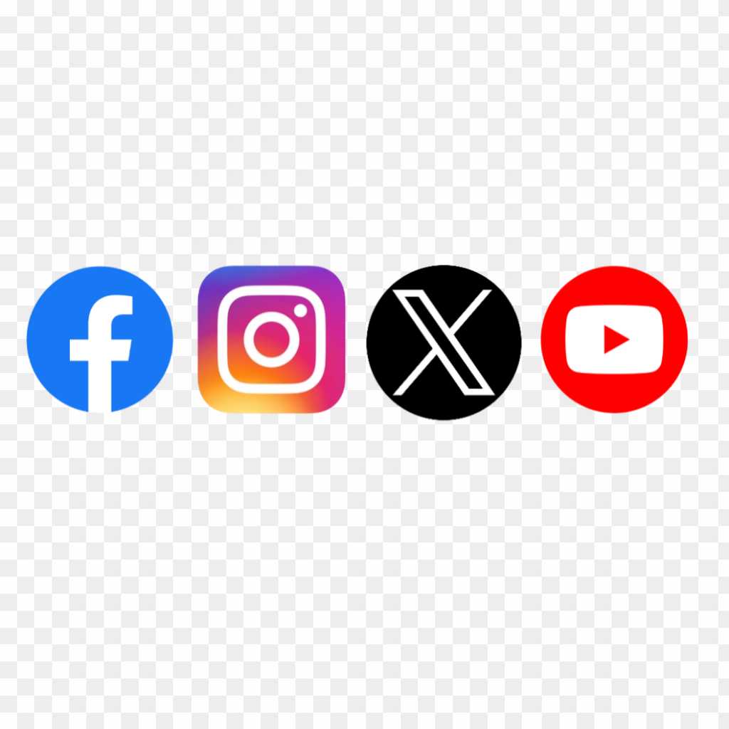 Logo Facebook Instagram YouTube WhatsApp Png Template | PosterMyWall