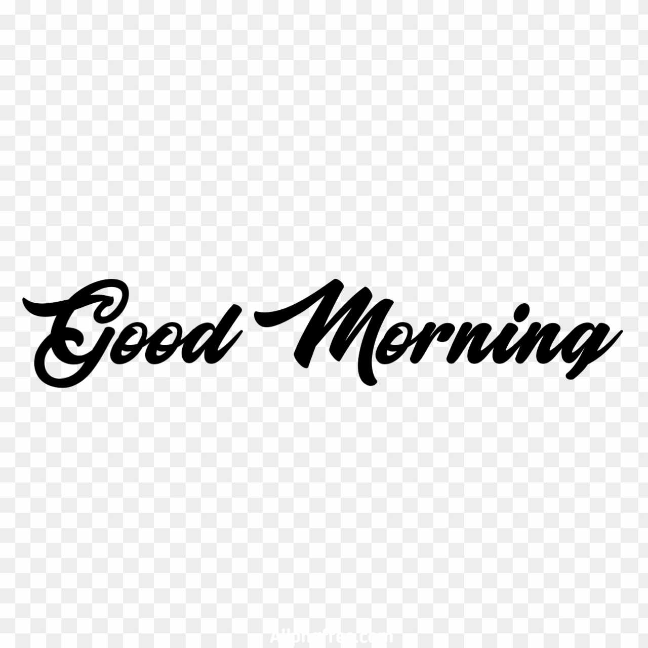 Stylist good morning text PNG with black colour