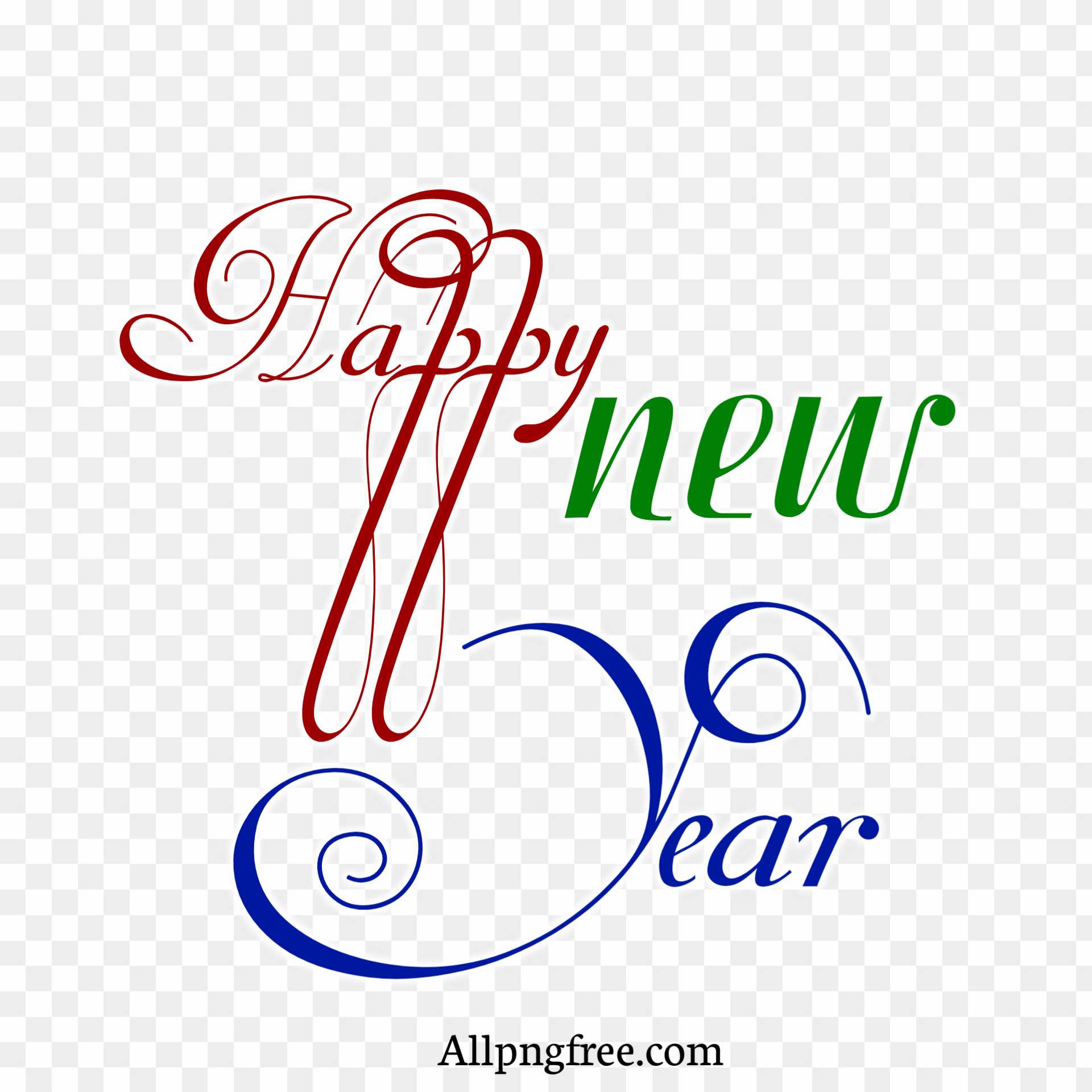 Stylist happy new year text PNG download