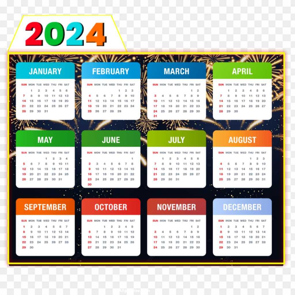 2024 calender PNG transparent images free download 