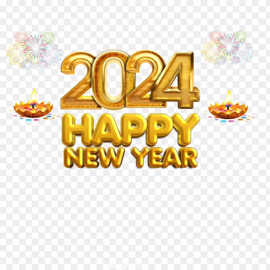 2024 Happy New Year PNG images download 