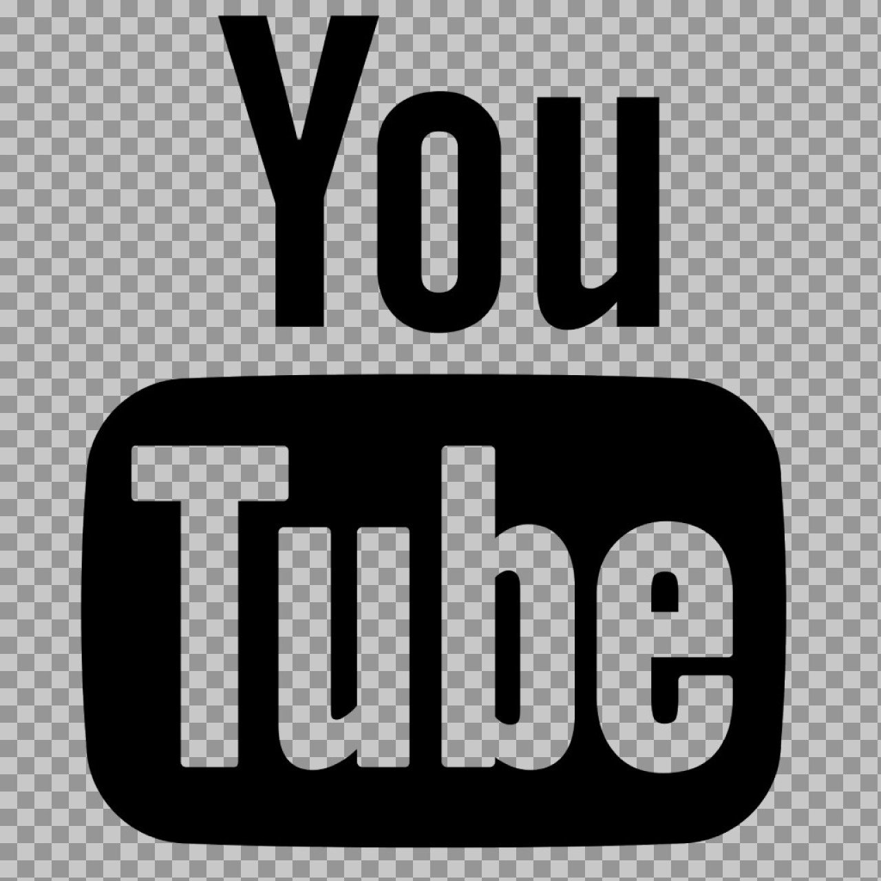 YouTube Logo Black & White PNG | Stacked Transparent Icon