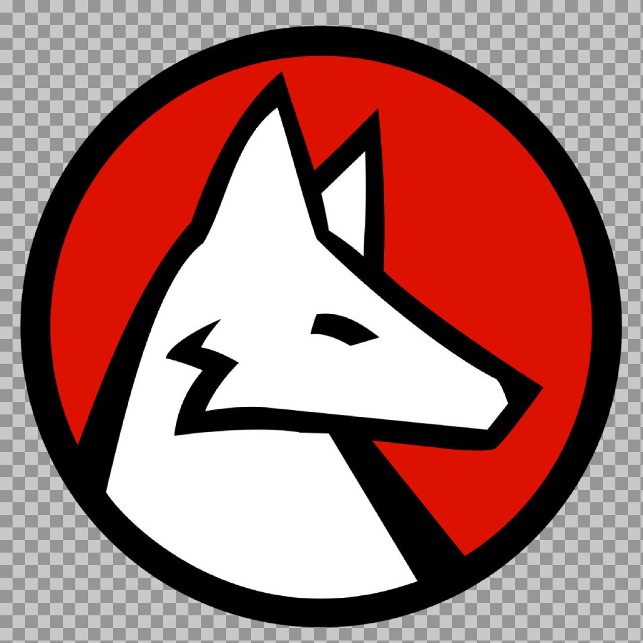 Red & White Wolf Mascot Logo PNG | Gaming & Esports Emblem