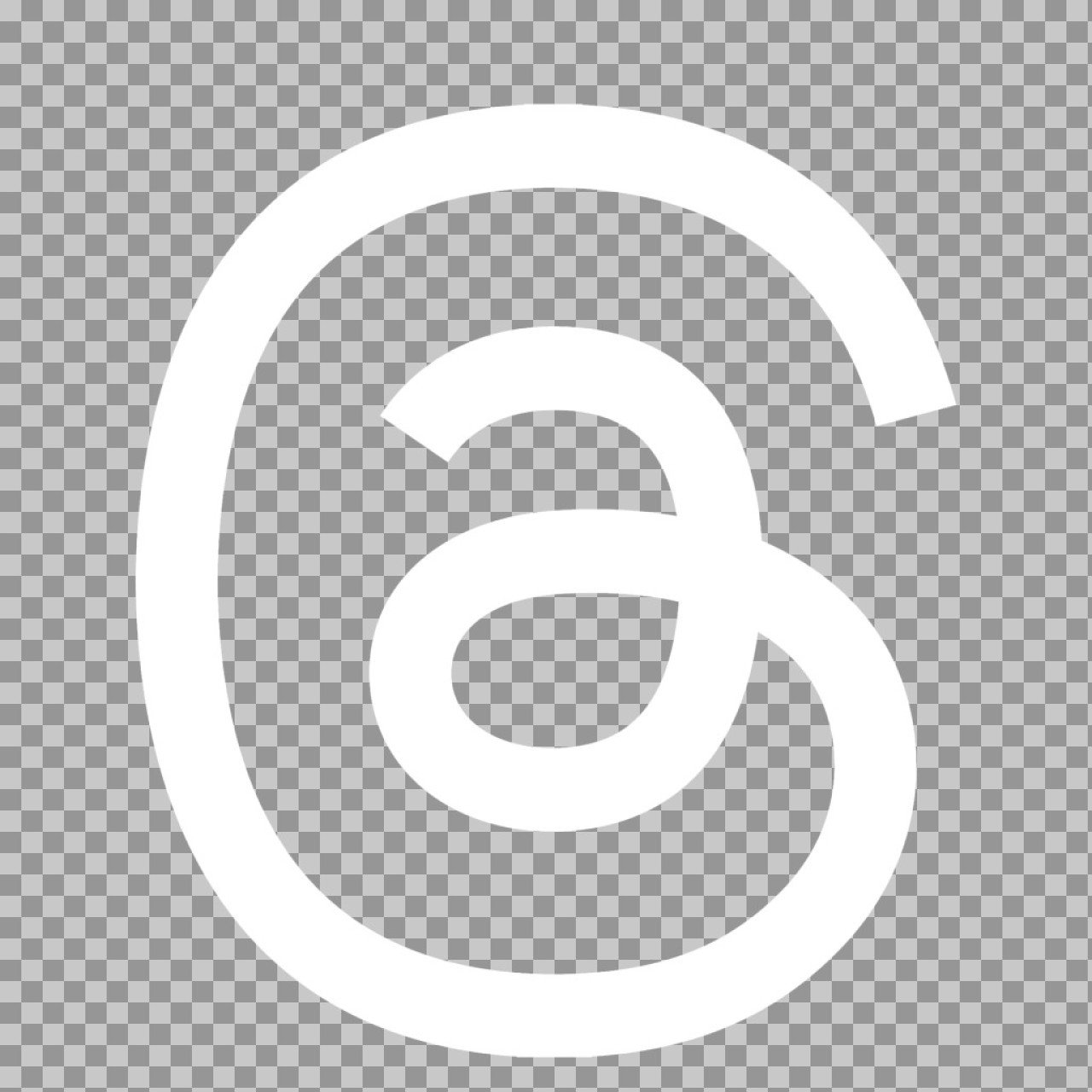 Threads Logo PNG Transparent (White Icon)