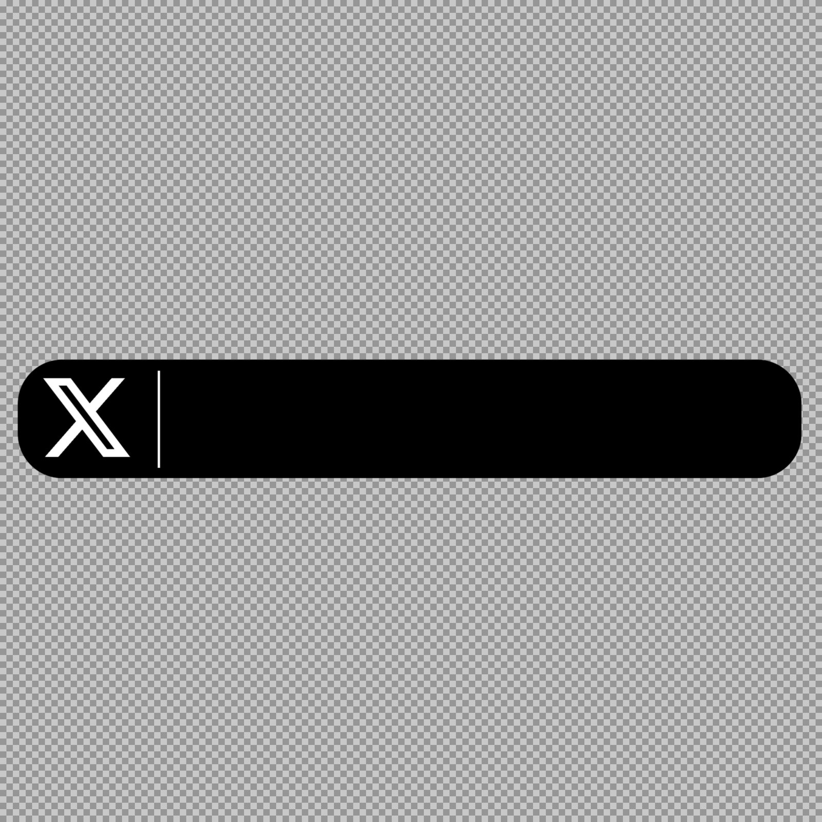 X (Twitter) Logo Button Template PNG - Sleek Black Design