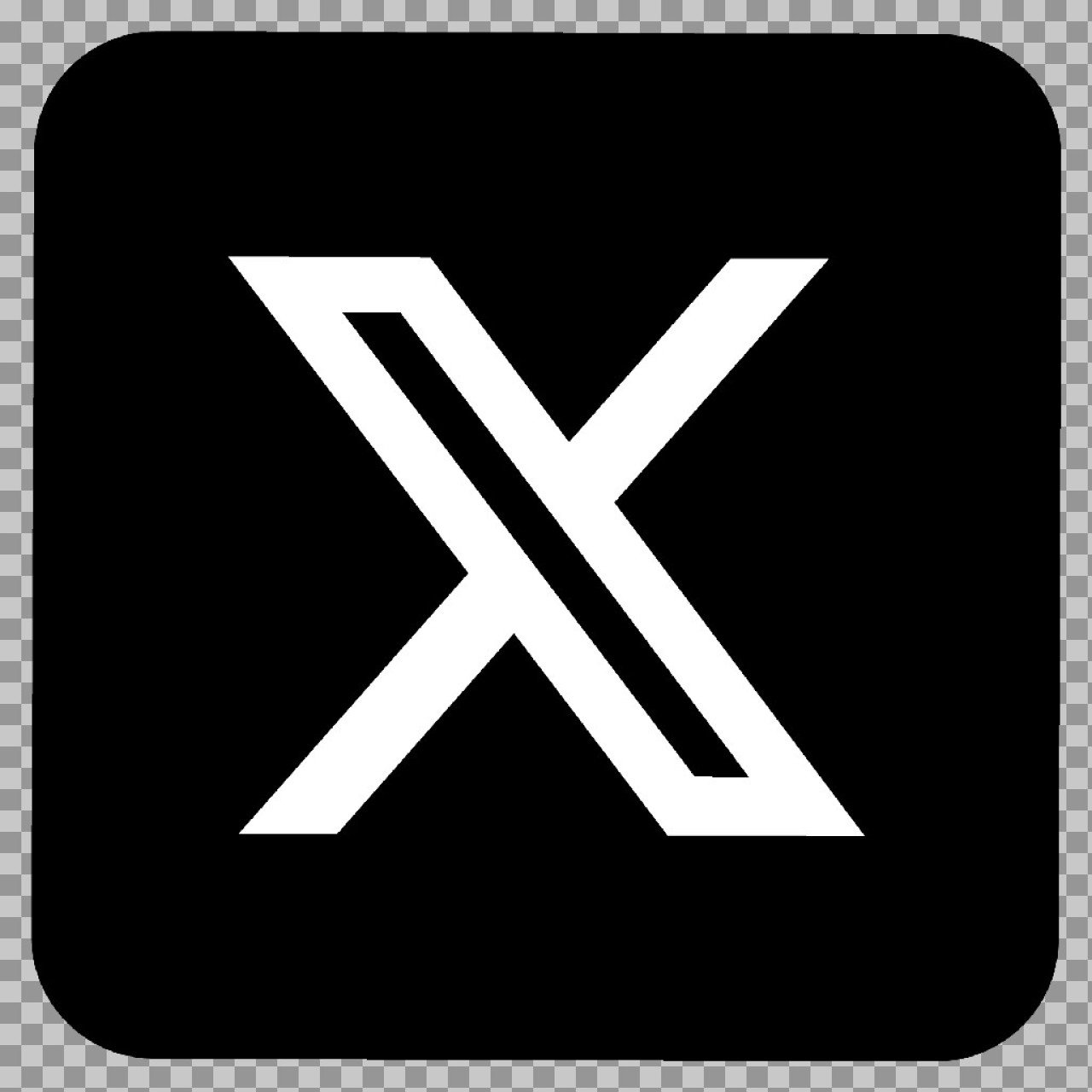 X Logo PNG (Twitter X Icon) | White X on Black Background