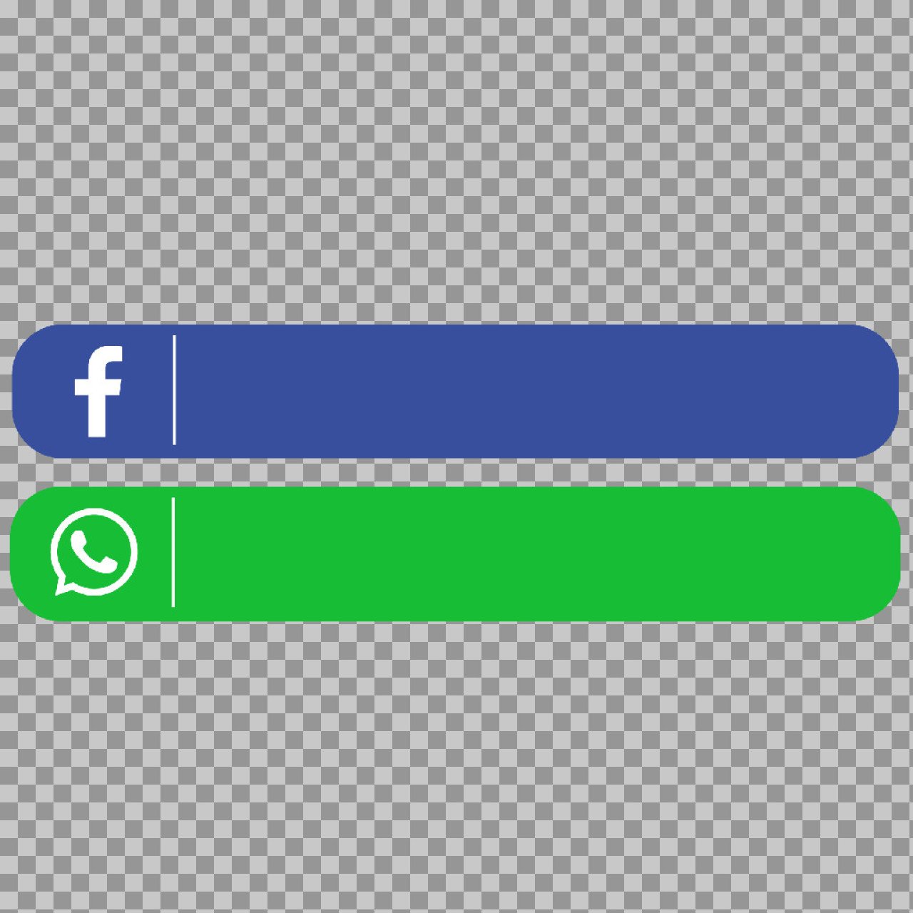 Facebook & WhatsApp Buttons PNG | Rounded Social Media Banner Set