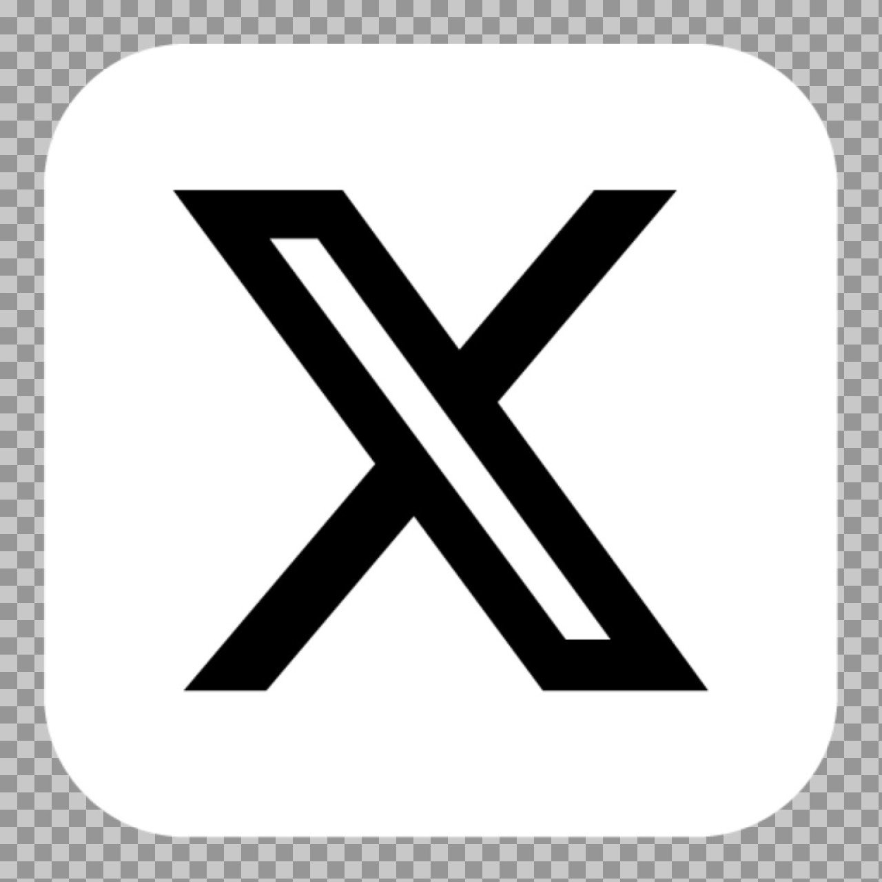 Twitter X App Logo PNG – Black X Icon on White Rounded Square