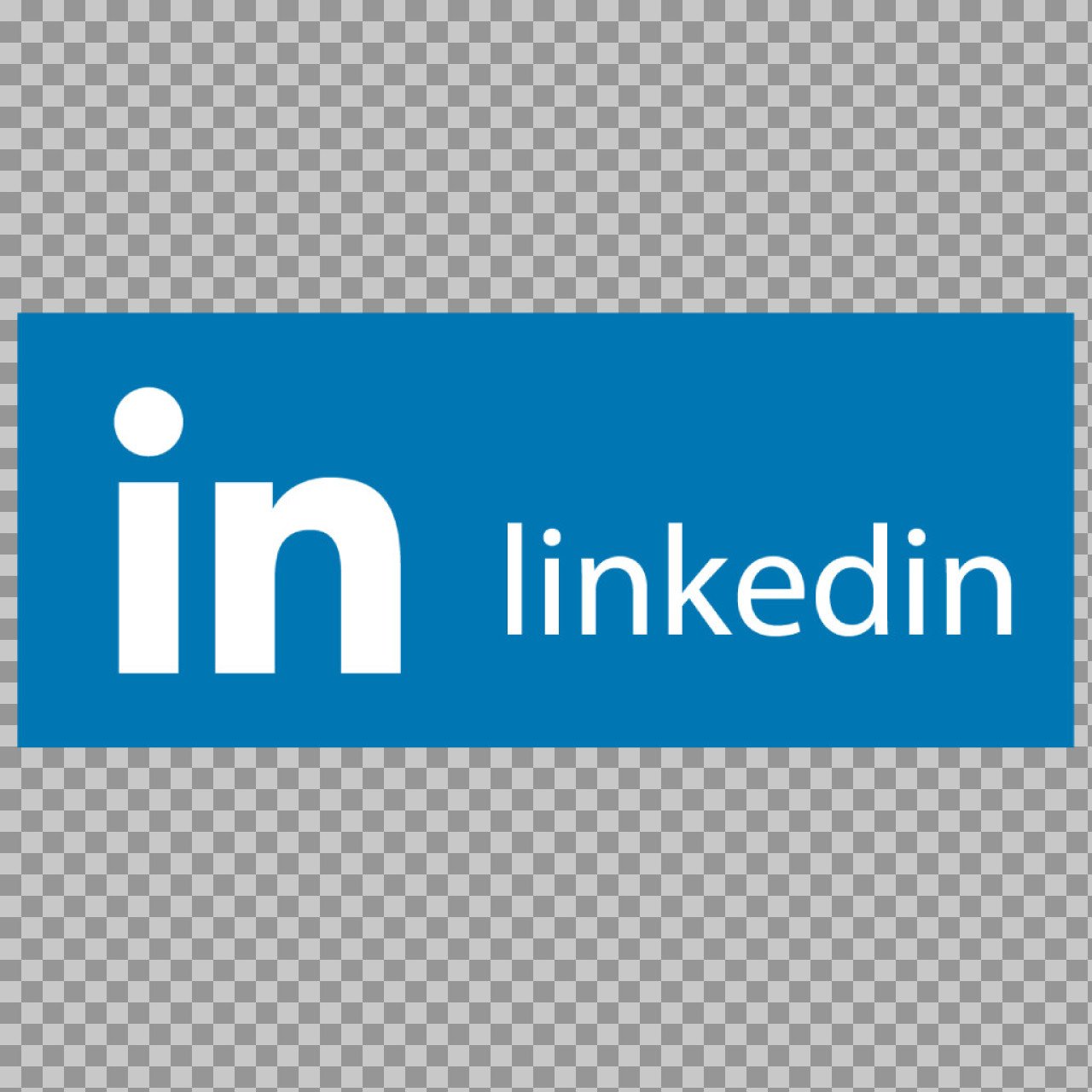LinkedIn Logo PNG – Full Wordmark and “in” Icon on Blue Background