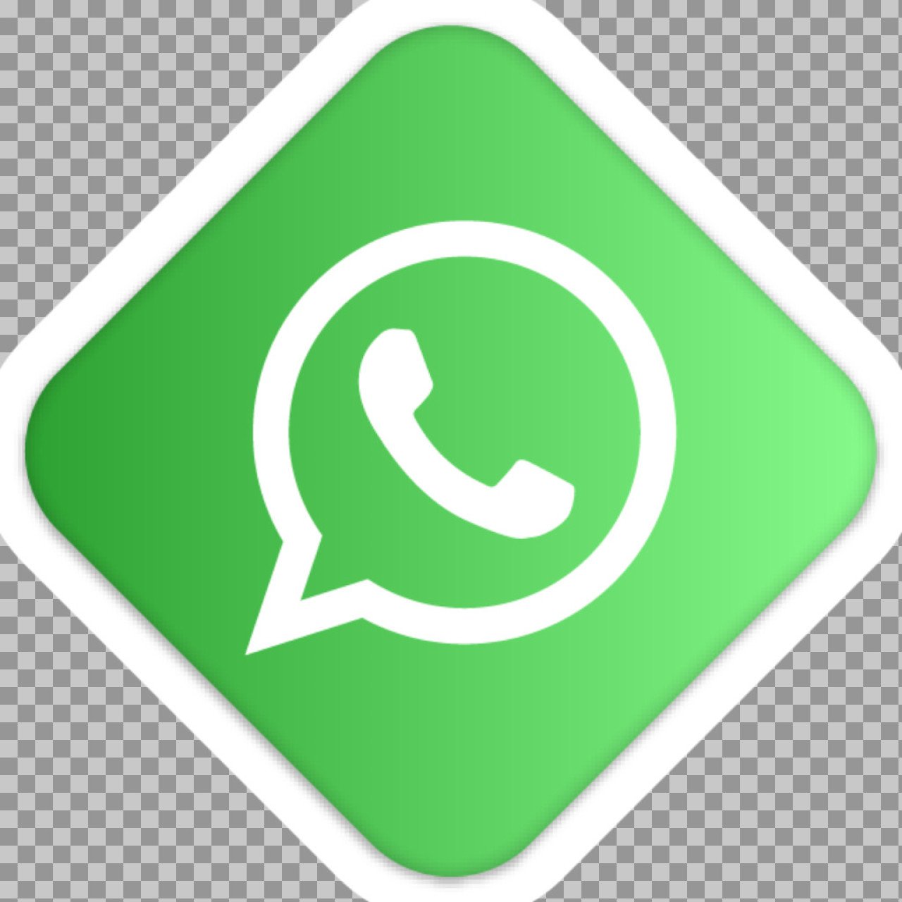 WhatsApp Logo PNG – Green Diamond Chat Icon with White Phone Symbol