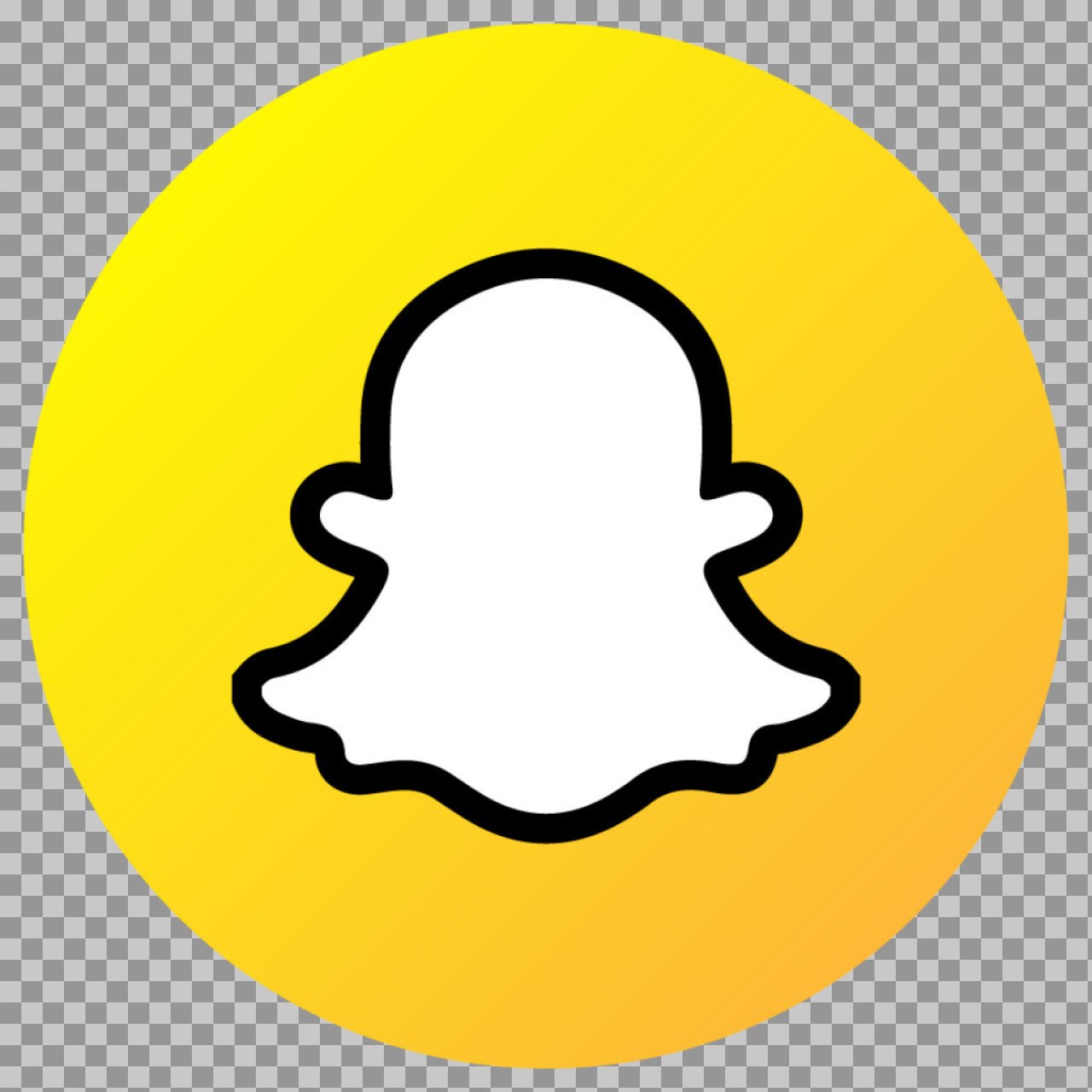 Snapchat Logo PNG – White Ghost Icon on Yellow Background