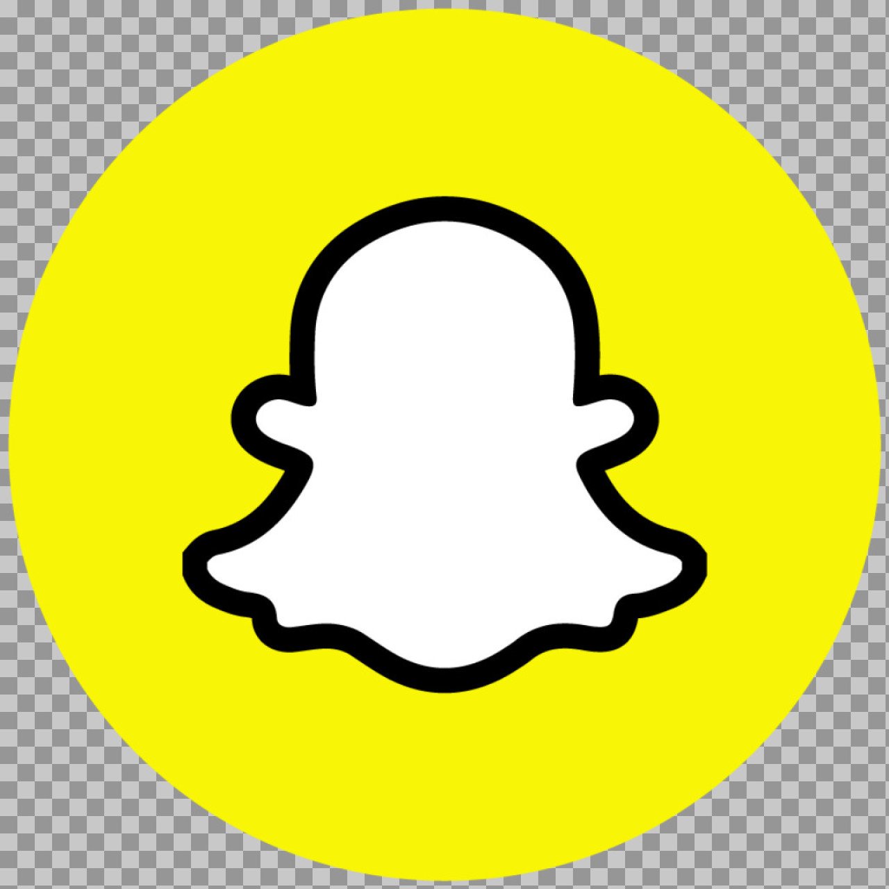Snapchat Logo PNG – White Ghost Icon on Yellow Circle