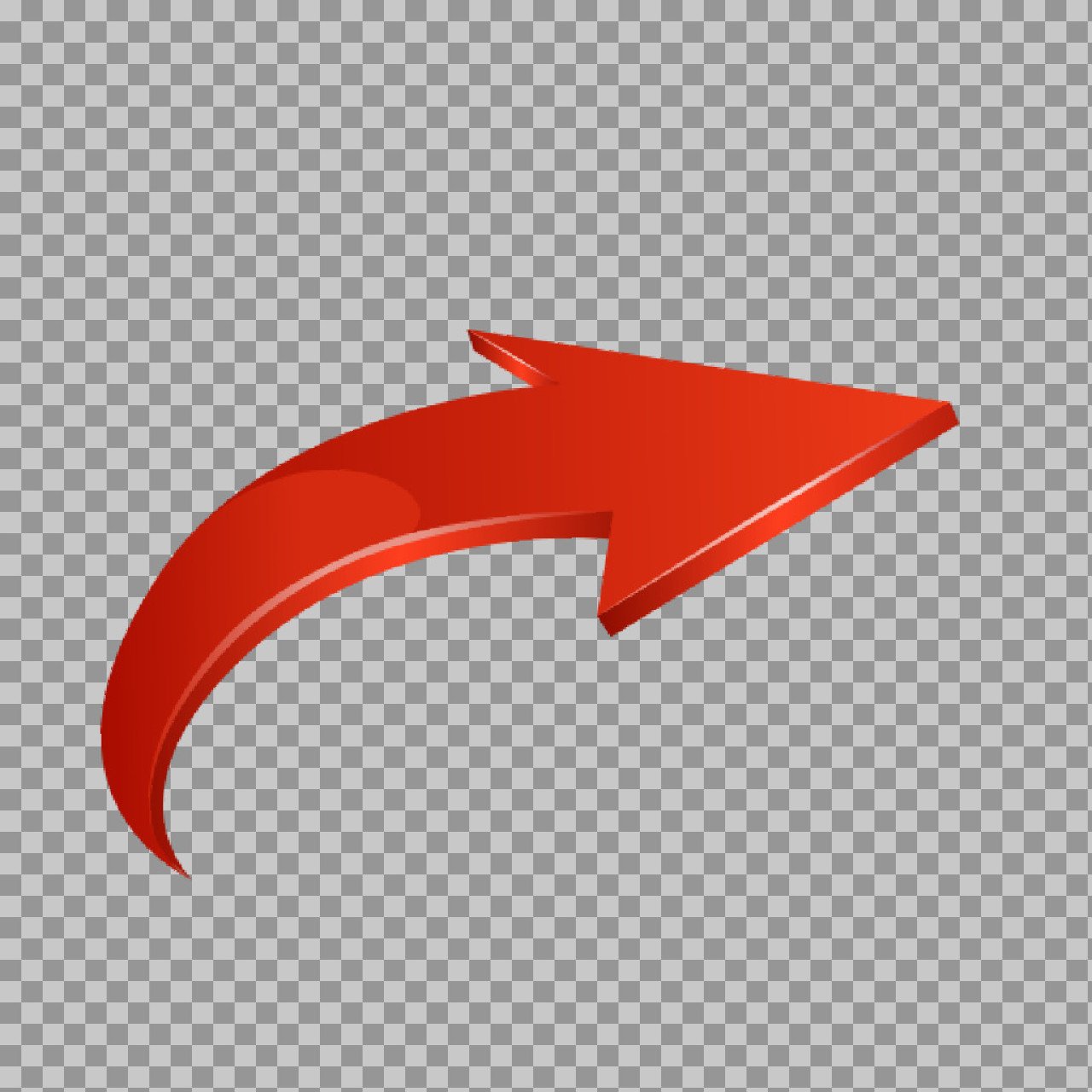 Red Curved Arrow PNG | Directional Arrow Graphic