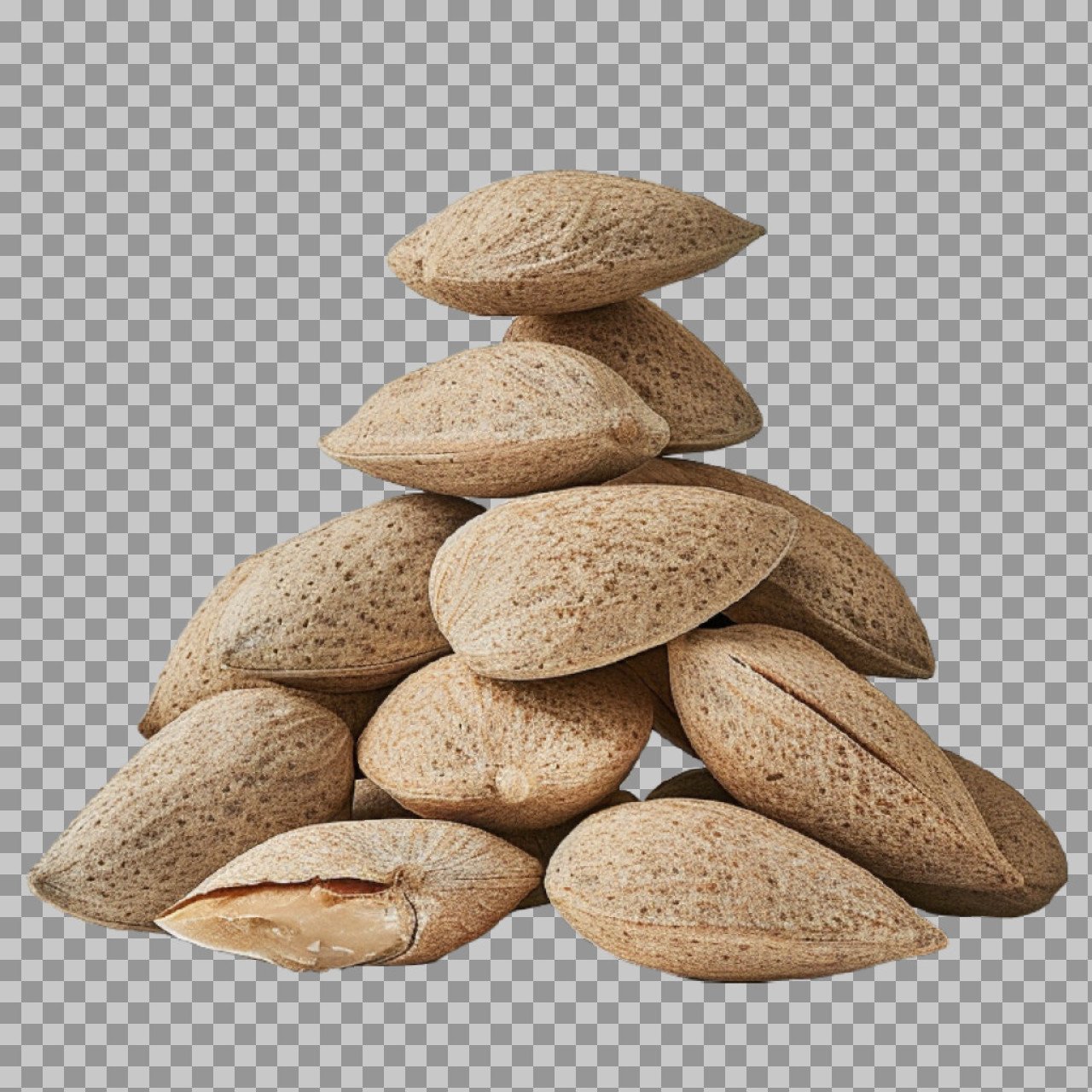 Almonds Pile PNG | Raw Whole Almonds for Healthy Snacking & Baking