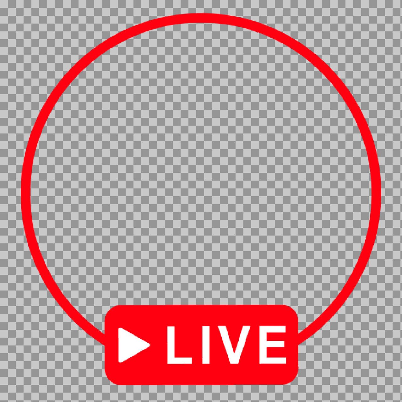 Red LIVE Play Button Circle Icon PNG | Streaming Video Indicator