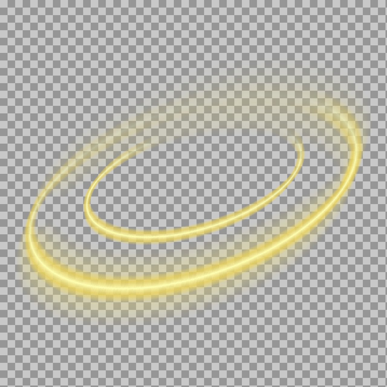 Golden Swirl Ring PNG | 3D Abstract Yellow Swoosh Element