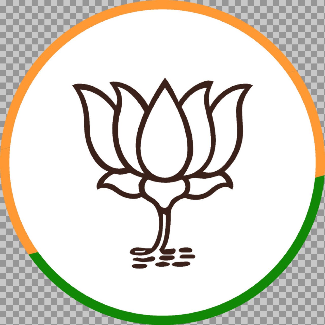BJP Lotus Logo PNG | Lotus Symbol Tricolor Badge
