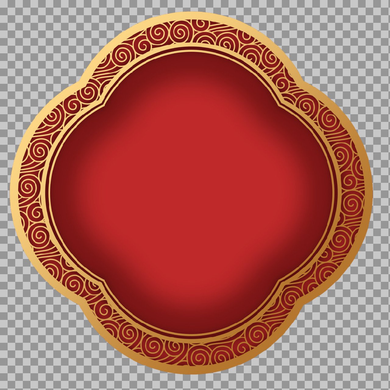 Ornate Red & Gold Frame PNG | Luxury Decorative Border Template