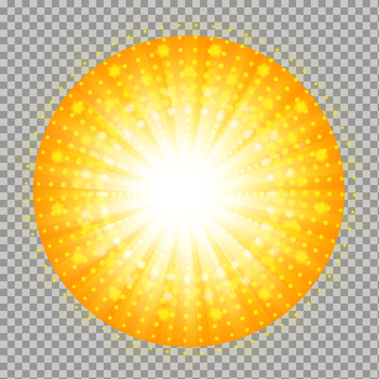 Golden Sunburst Background PNG | Radial Light Burst Circle
