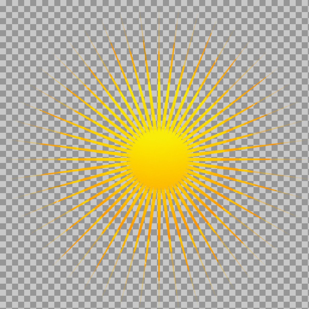 Yellow Sunburst Rays PNG | Radial Sunshine Burst Background