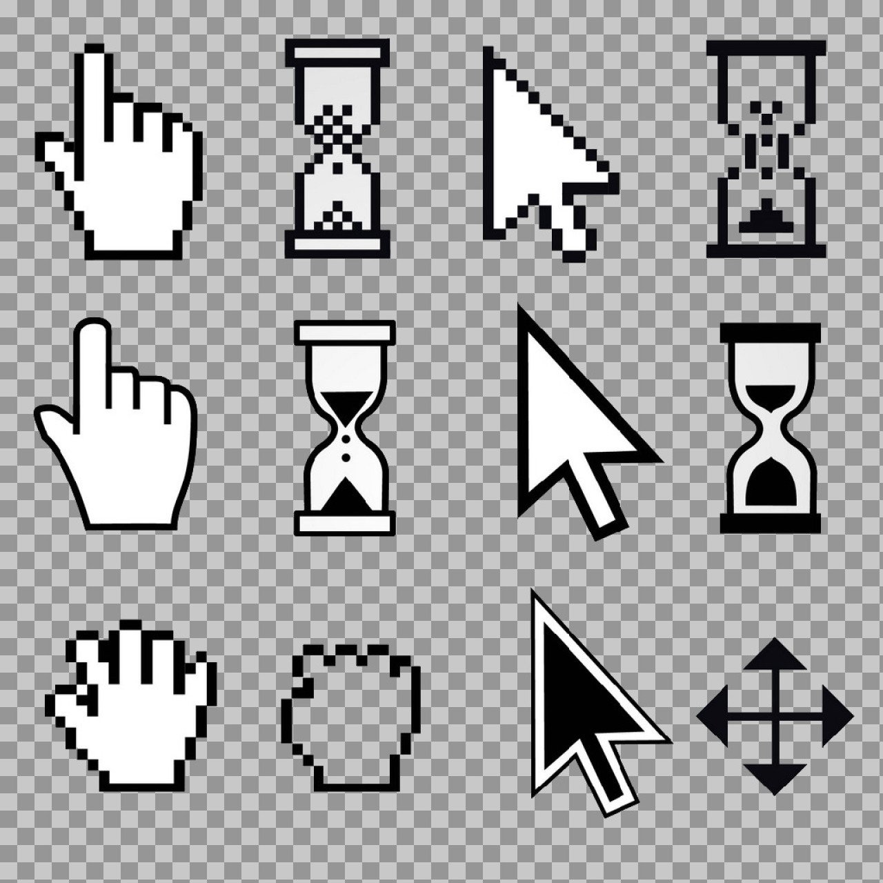Download Computer Cursor & Pointer Icon Set PNG - Transparent