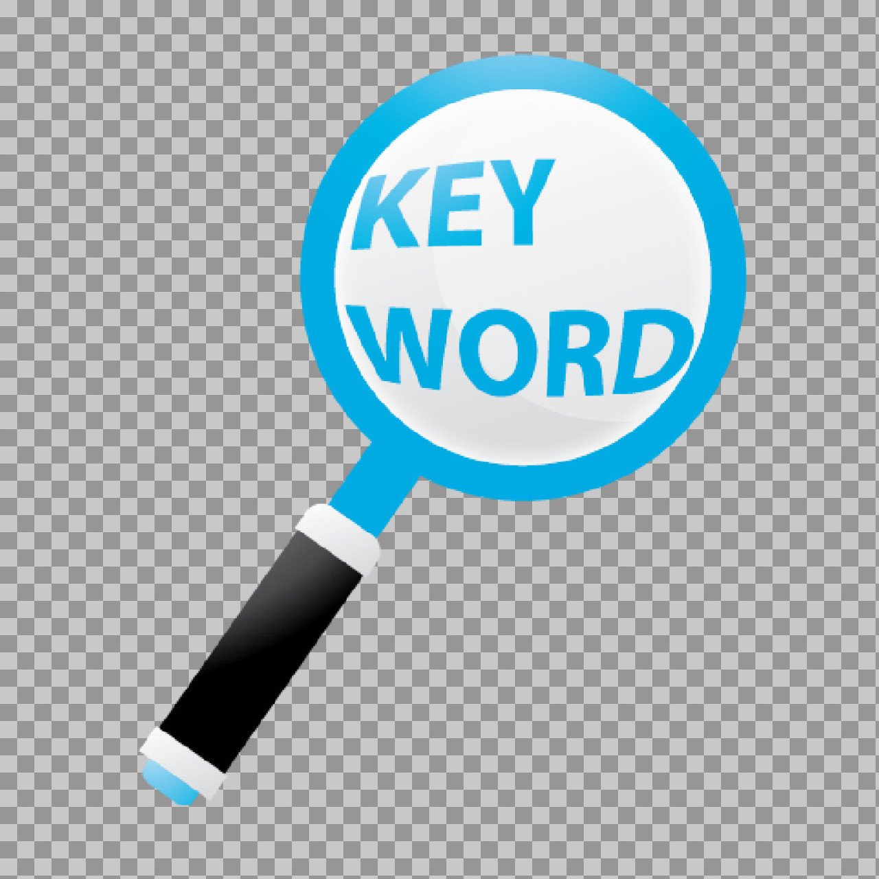 Keyword Research PNG – SEO Magnifying Glass Icon Transparent Background