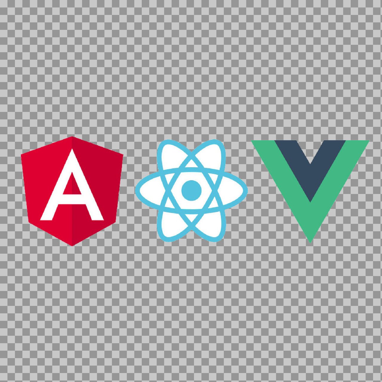 Angular, React & Vue Logos PNG – Frontend Framework Icons