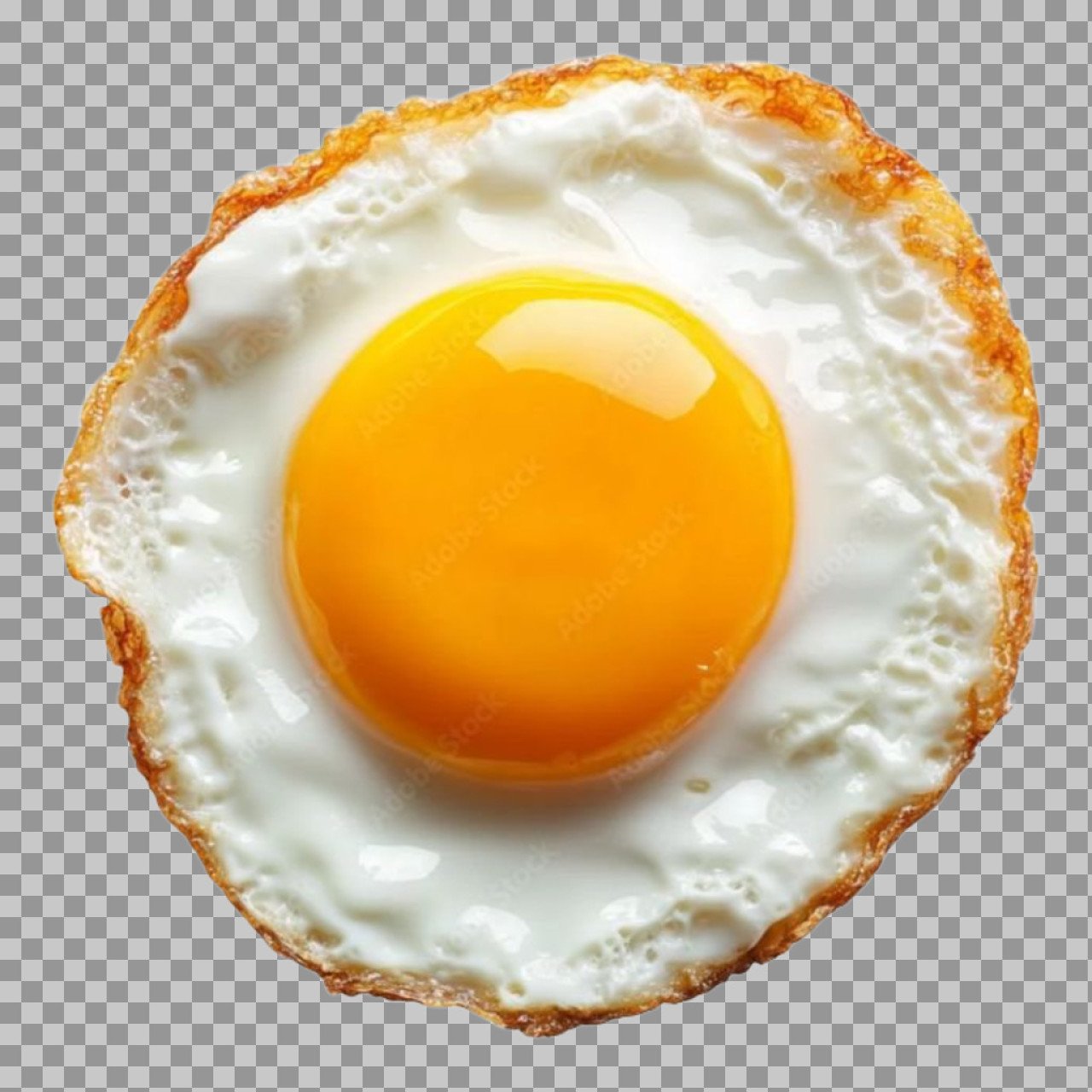 Sunny Side Up Fried Egg PNG Transparent Background | High-Quality Food Image