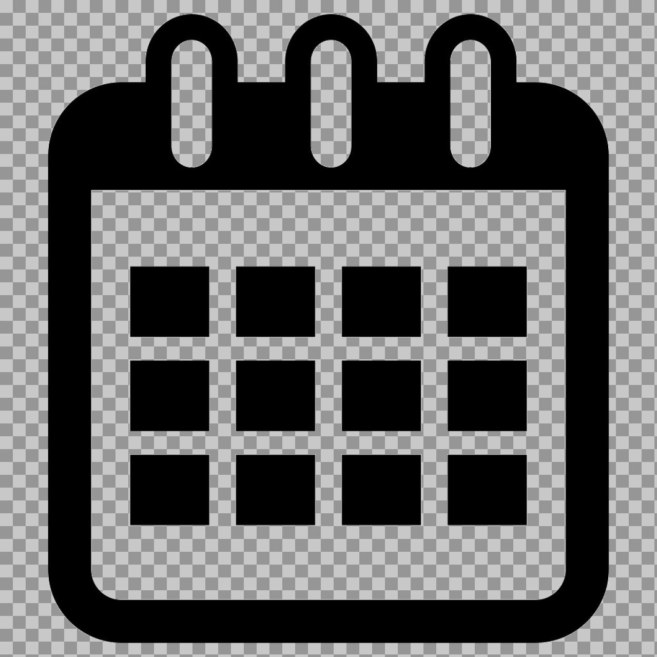 Black Calendar Icon PNG – Schedule & Appointment Symbol