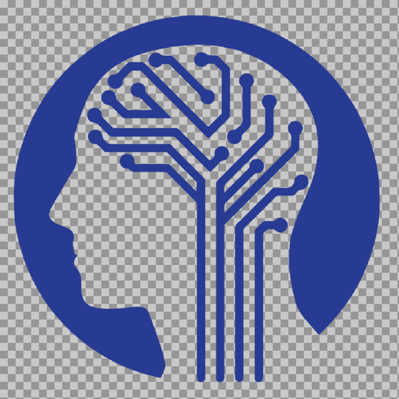 Artificial Intelligence Brain Icon PNG – AI Circuit Symbol