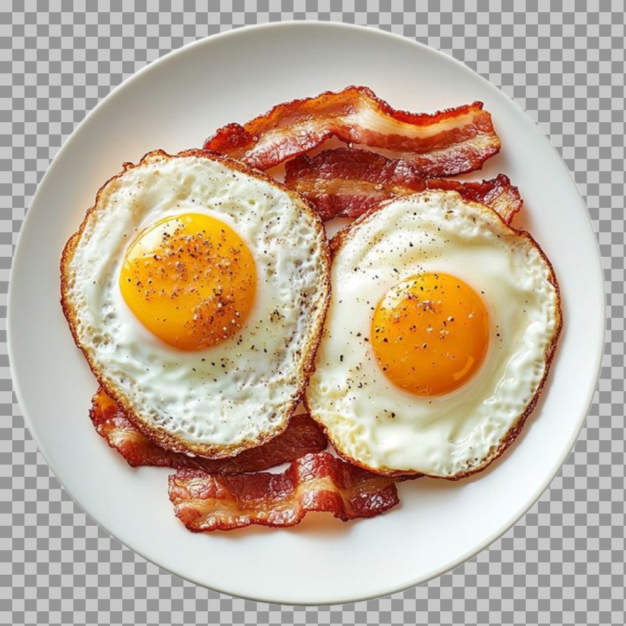 Bacon and Eggs Breakfast PNG | Fried Eggs Transparent Image Free Download