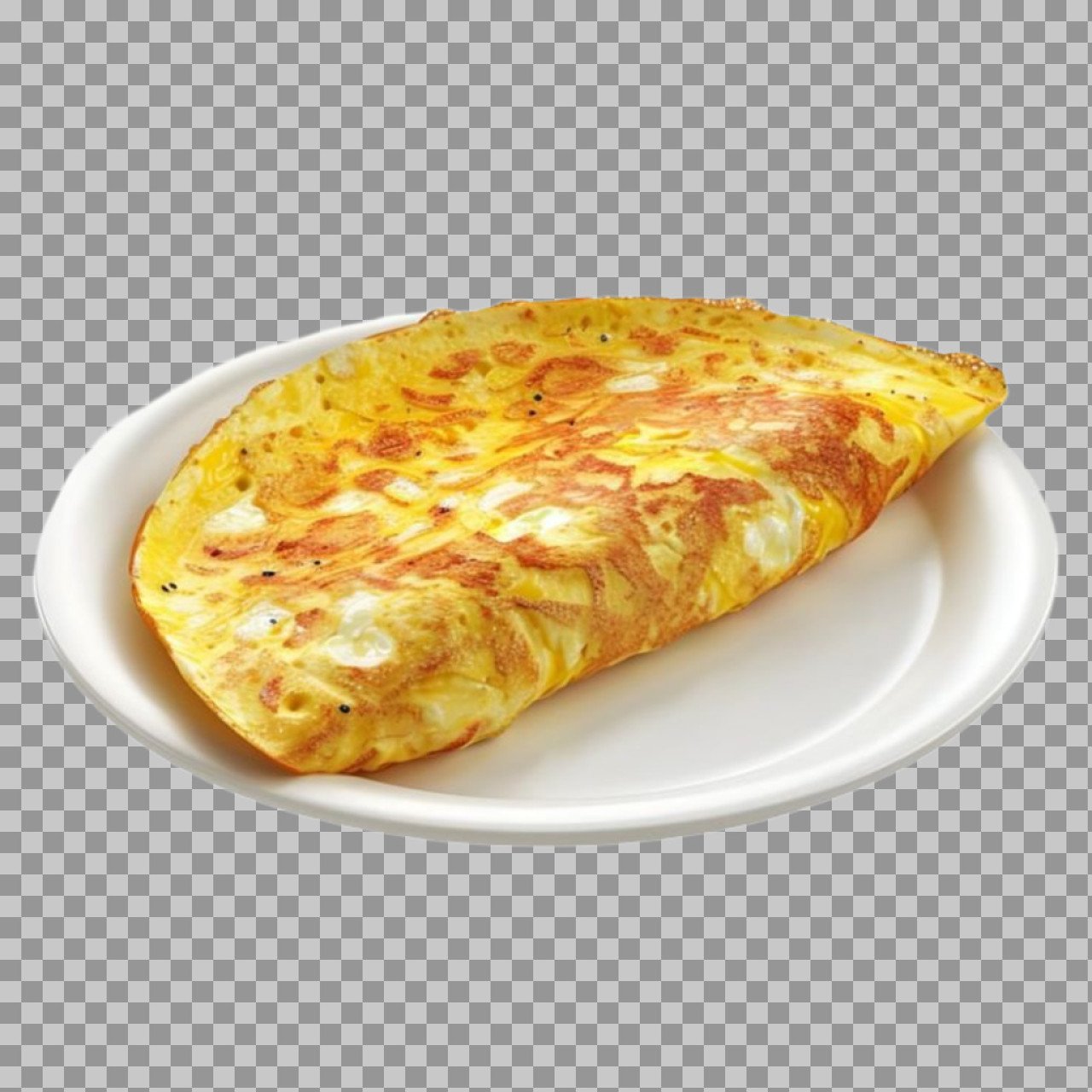 Folded Egg Omelette PNG | Golden Plain Omelette Transparent Image Download