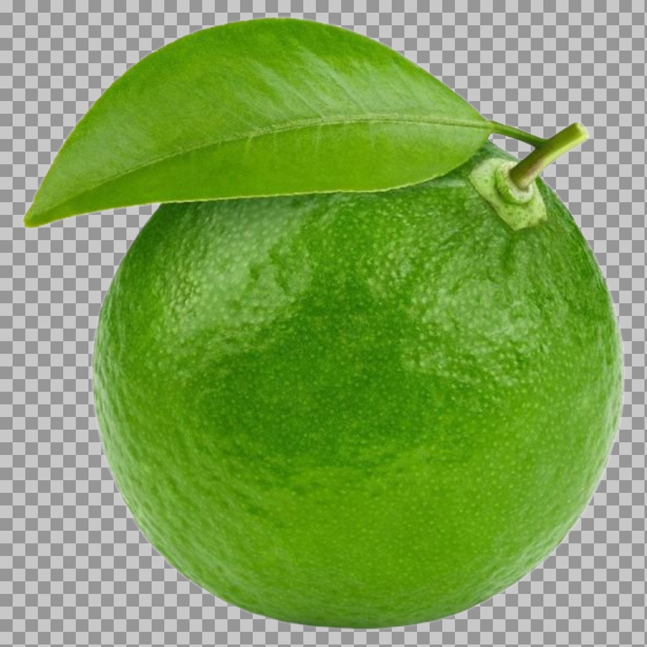 Fresh Lime PNG | Green Citrus Fruit with Leaf - Free Transparent Image