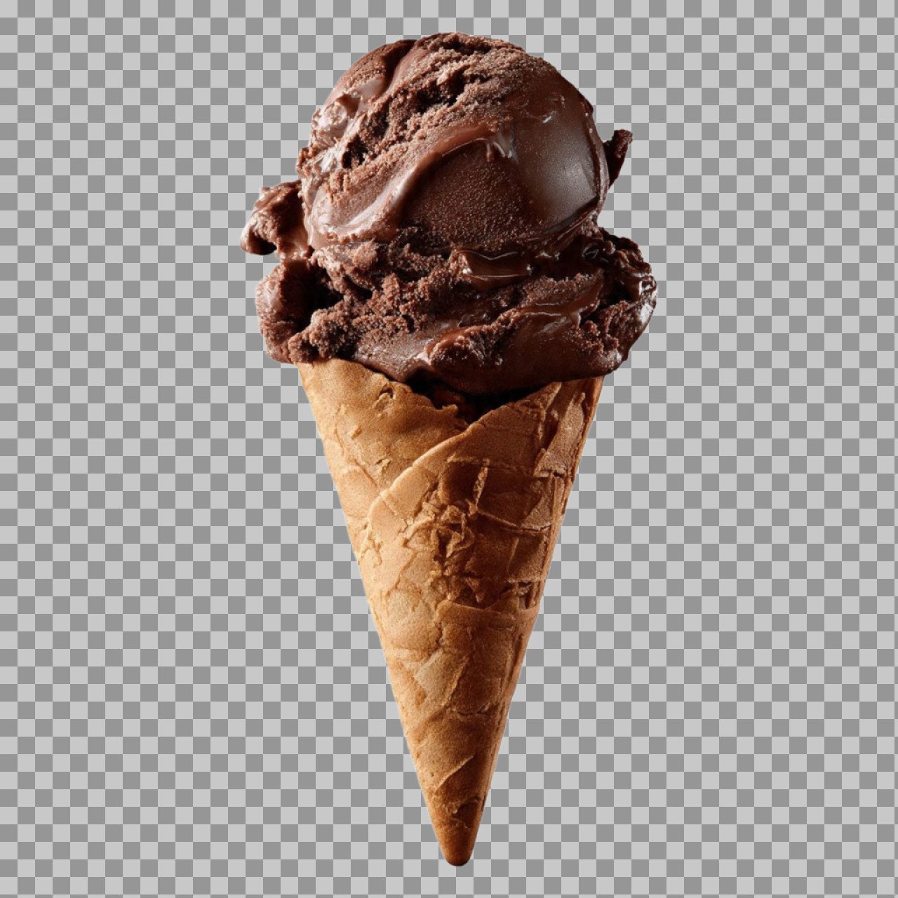 Chocolate Ice Cream Cone PNG | Free Transparent Dessert Image Download